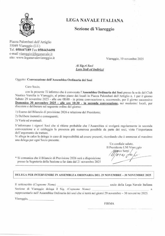 assemblea generale ordinaria dei soci