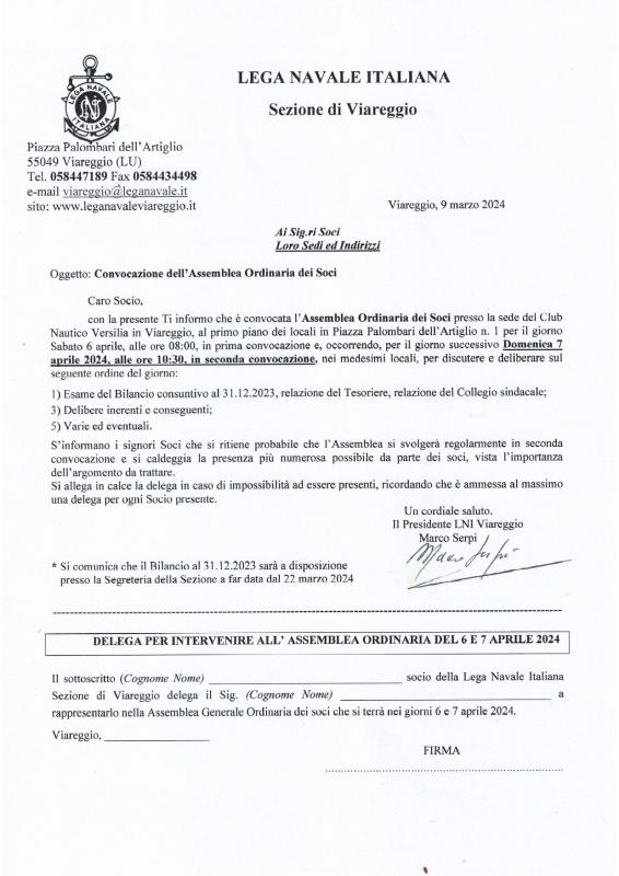 assemblea ordinaria dei soci