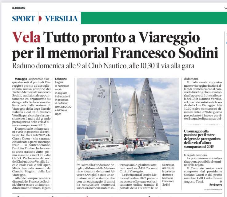 regata trofeo memorial f sodini 9 ottobre 2022